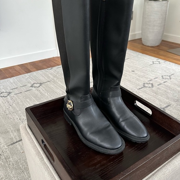 COACH Farrah Leather Boot (Black) Women's Boots - Timeless Elegance Meets Modern - Picture 3 of 4